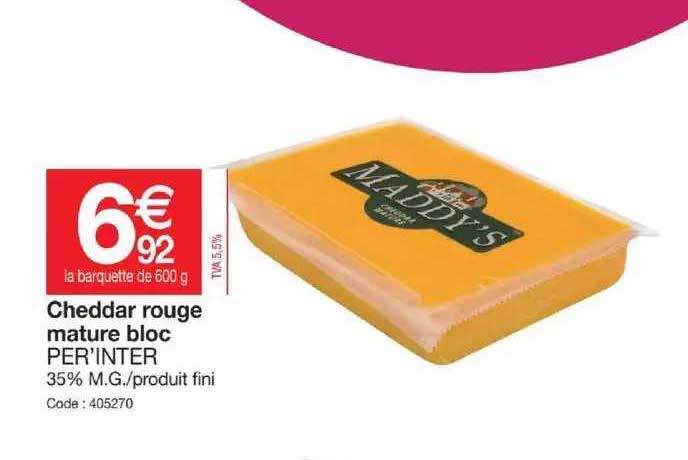 cheddar rouge mature bloc per'inter
