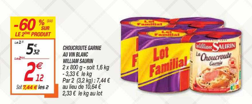 choucroute garnie au vin blanc william saurin