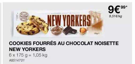 cookies fourrés au chocolat noisette new yorkers