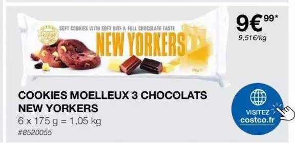 cookies moelleux 3 chocolats new yorkers