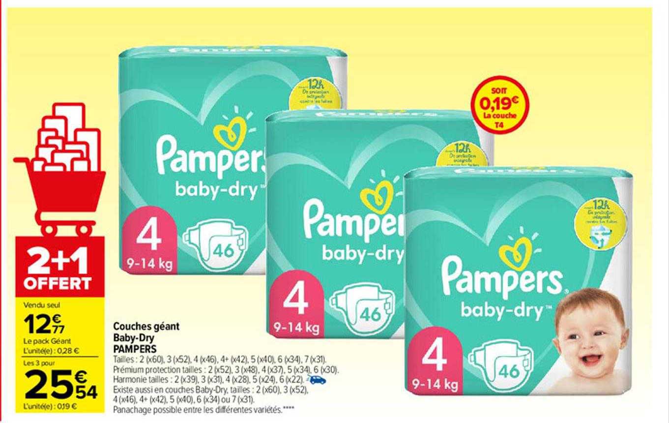 couches géant baby-Dry pampers