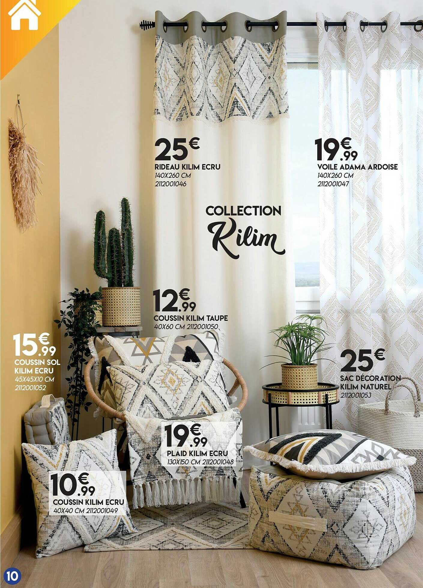 Coussin Sol Kilim Ecru, Coussin, Plaid, Sac Décoration Kilim Naturel, Coussin Kilim Taupe, Rideau Kilim Ecru, Voile Adama Ardoise