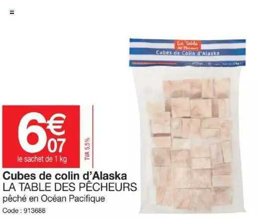 cubes de colin d'alaska la table des pêcheurs