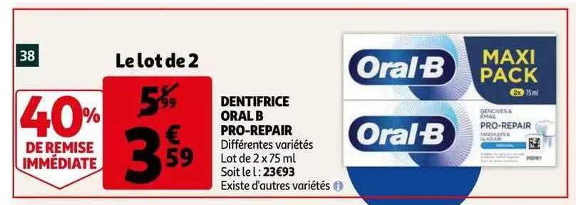 dentifrice oral b pro-repair