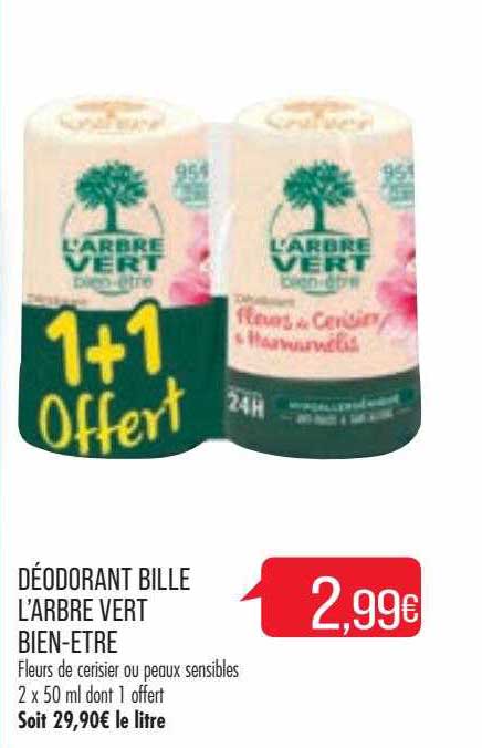 déodorant bille l'arbre vert bien-être