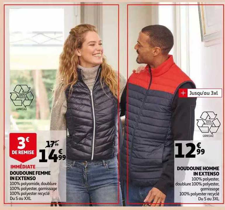 doudoune femme in extenso, doudoune homme in extenso