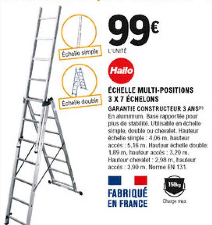 échelle multi-positions 3 x 7 échelons