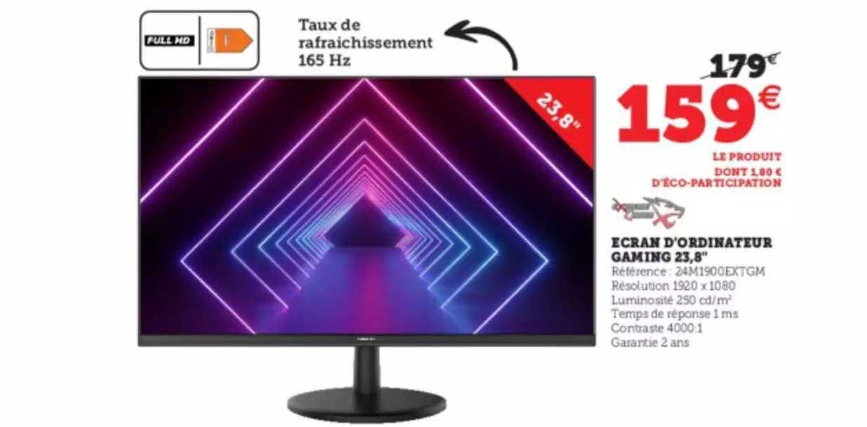 écran d'ordinateur gaming 23,8"