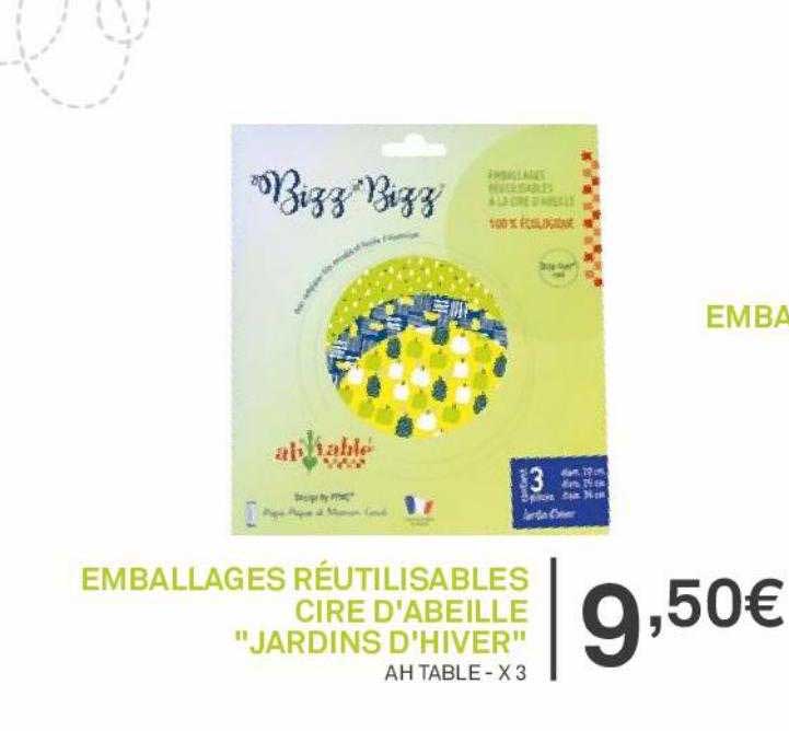 emballages réutilisables cire d'abeille "jardins d'hiver"