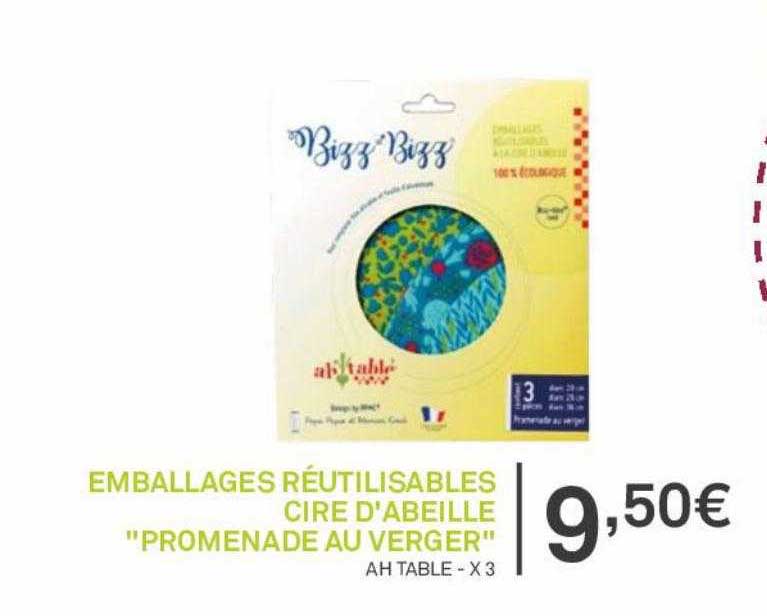 emballages réutilisables cire d'abeille "promenade au verger"