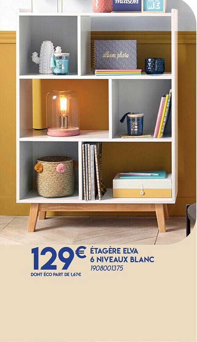 étagère elva 6 niveau blanc