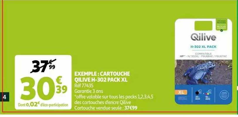 exemple : cartouche qilive h-302 pack xl