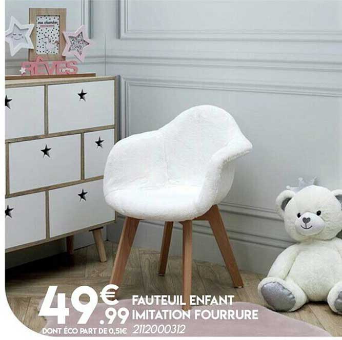 Fauteuil Enfant Imitation Fourrure