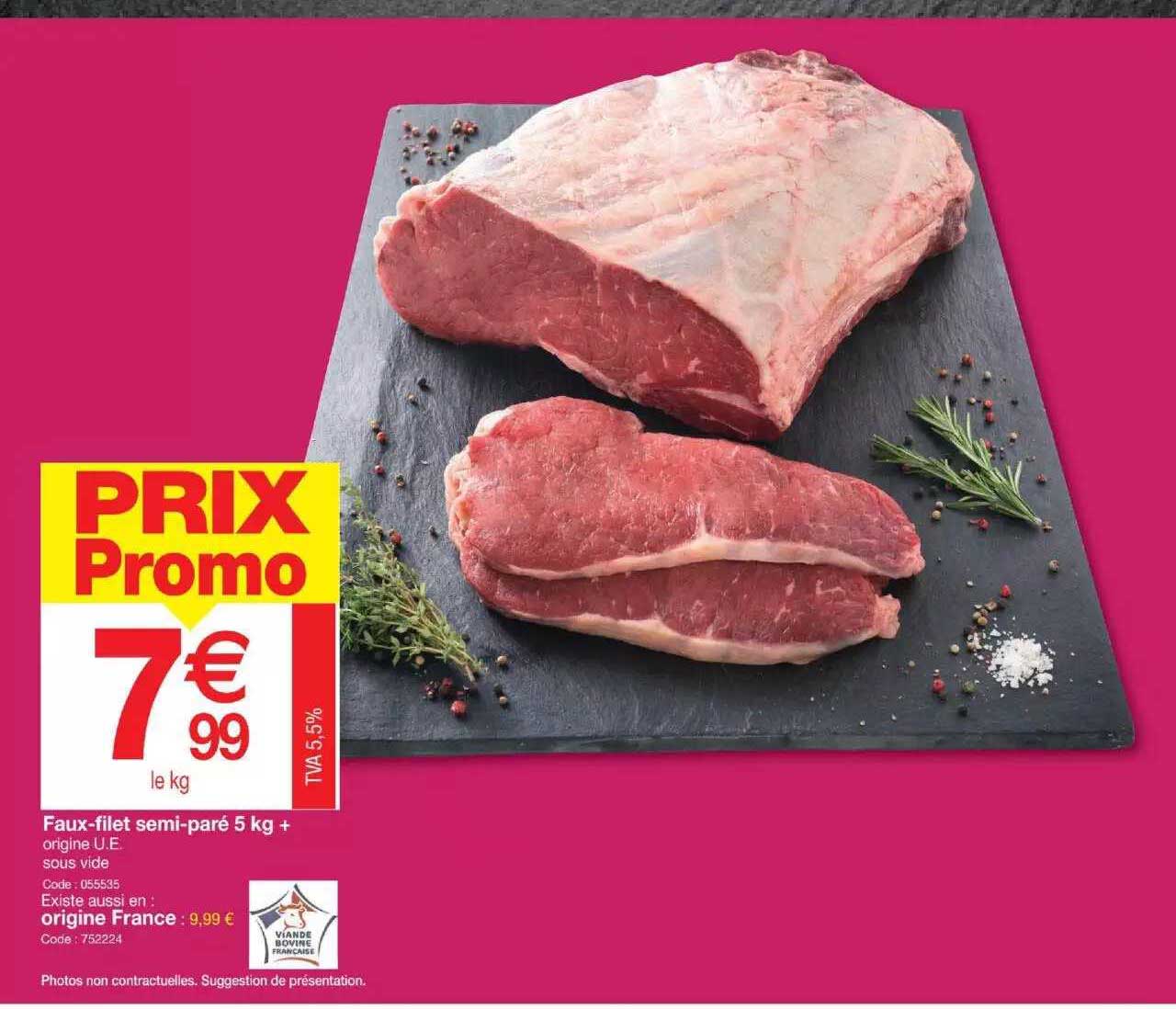 faux-filet semi-paré 5 kg +