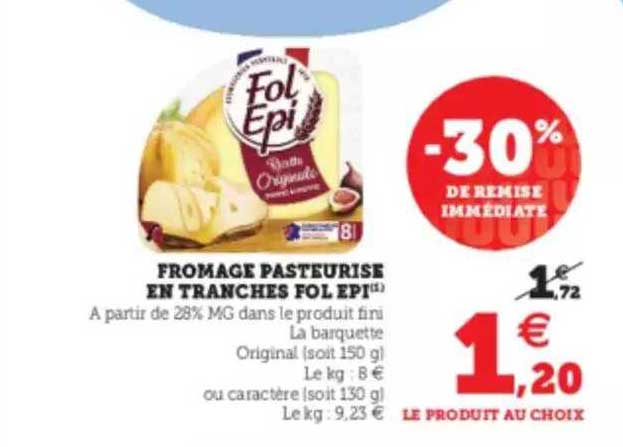 fromage pasteurisé en tranches fol épi