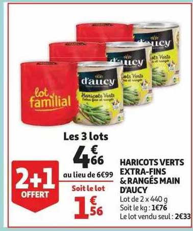 haricots verts extra-fins & rangés main d'aucy