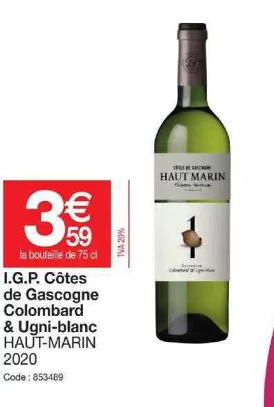 i.g.p. côtes de gascogne colombard & ugni-blanc haut-marin 2020