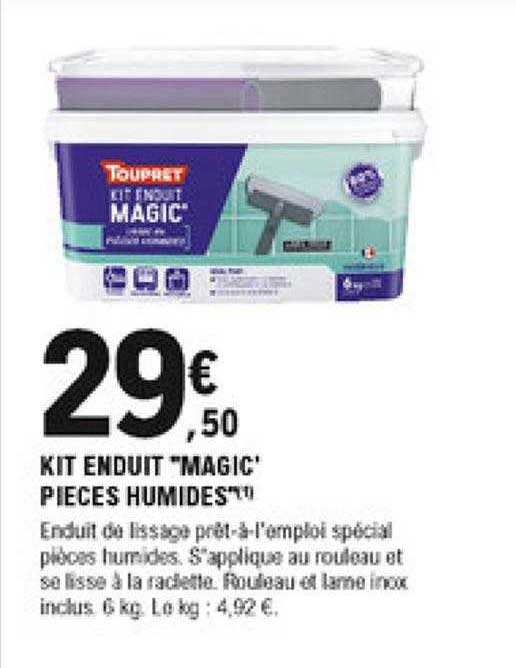Kit Enduit "magic' Piece Humides" Touprêt