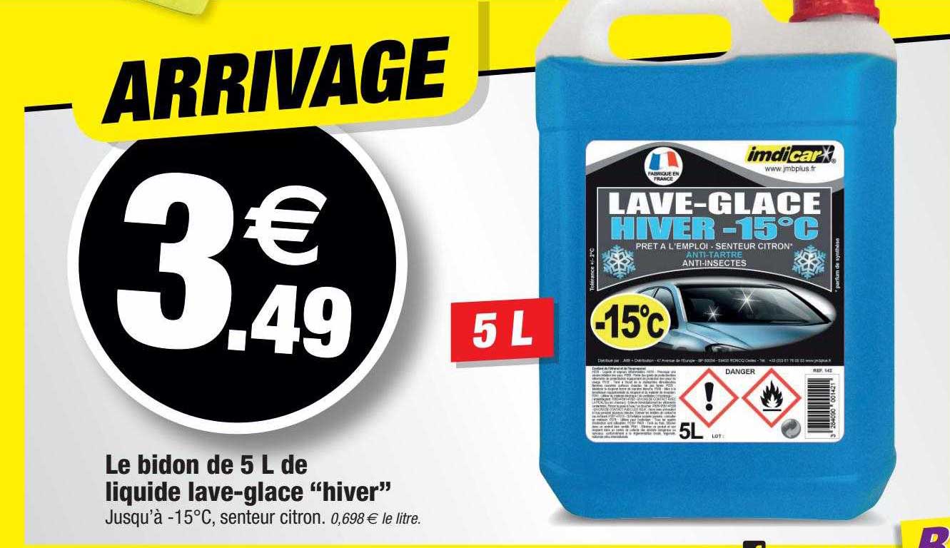 le bidon de 5 l de liquide lave-glace "hiver"
