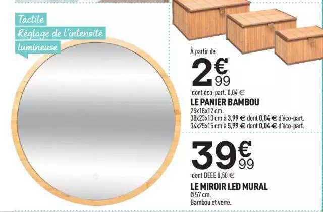 Le Panier Bambou, Le Miroir Led Mural