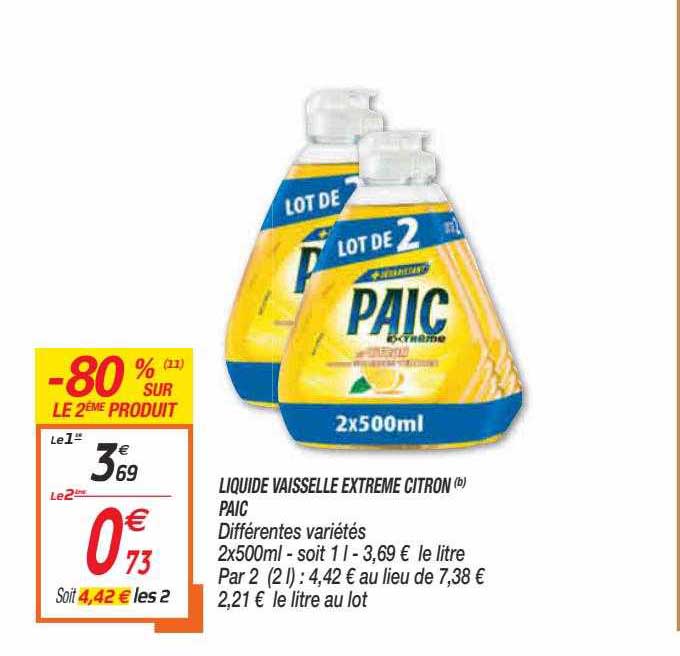 Liquide Vaisselle Extrême Citron Paic