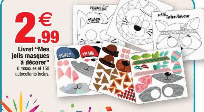 livret "mes jolis masques à décorer"