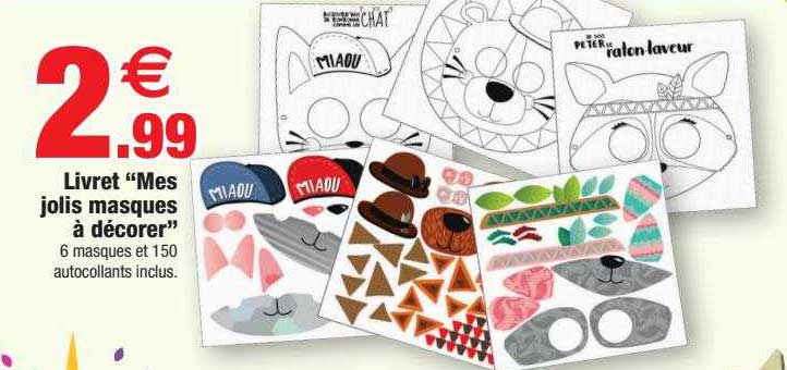 livret "mes jolis masques à décorer"