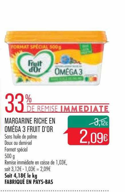 margarine riche en oméga 3 fruits d'or