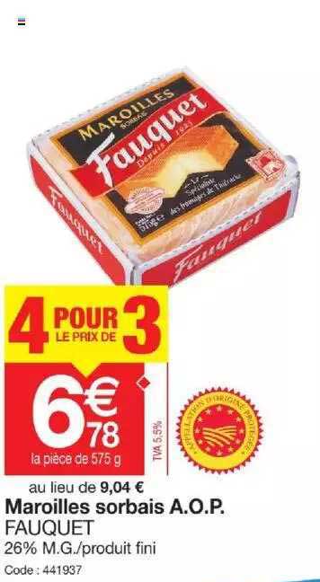 maroilles sorbais a.o.p. fauquet