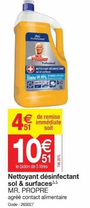nettoyant désinfectant sol & surfaces mr. propre