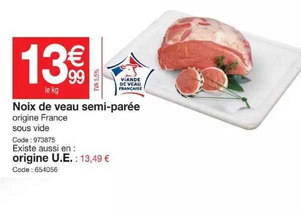 noix de veau semi-parée