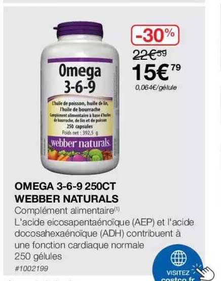 oméga 3-6-9 250ct webber naturals