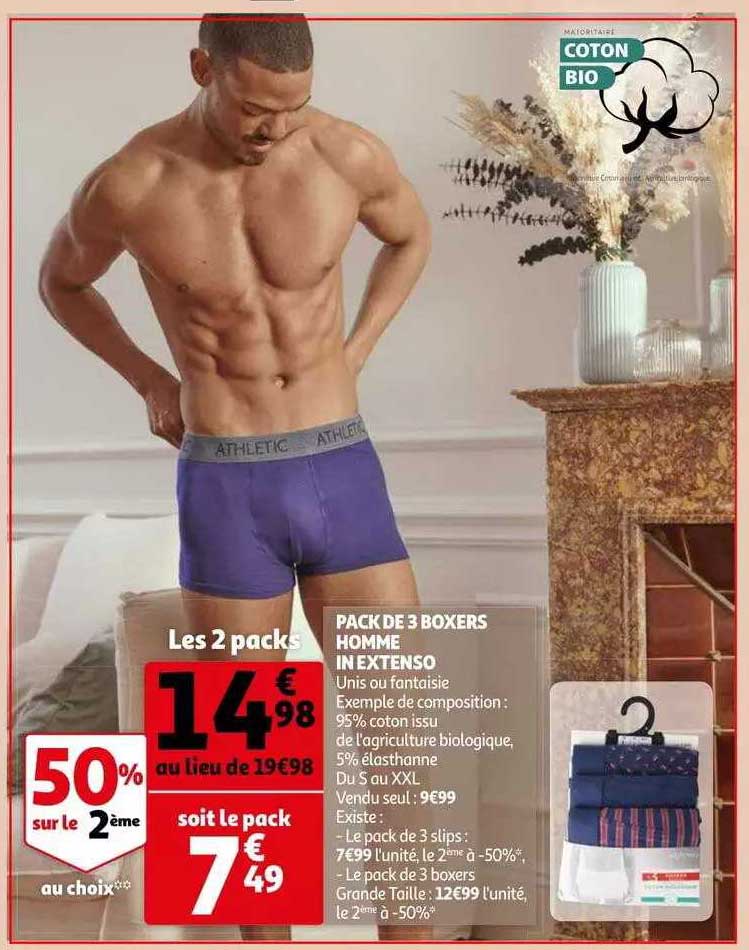 pack de 3 boxers homme in extenso