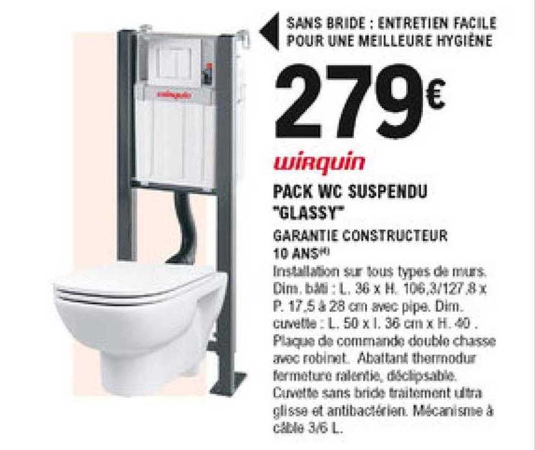 pack wc suspendu "glassy" wirquin