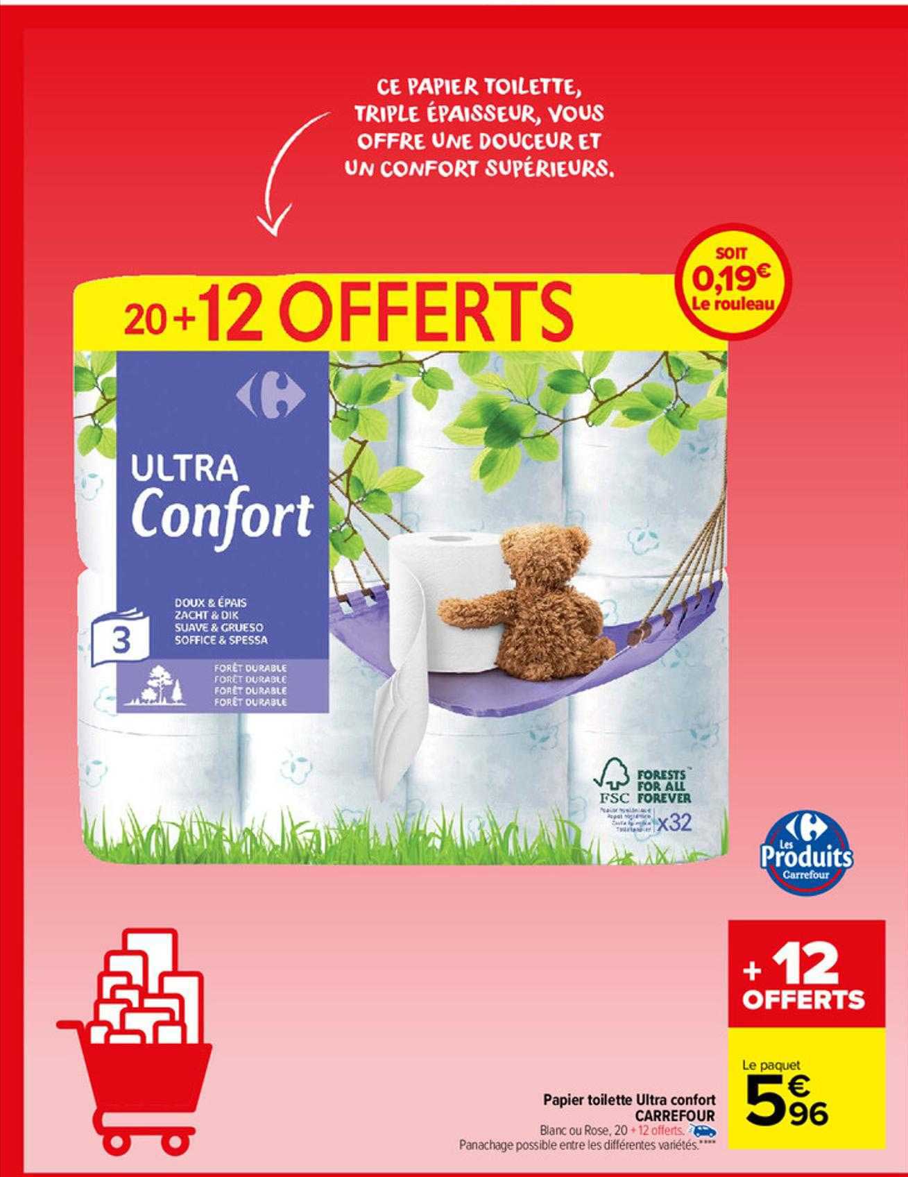 Papier Toilette Ultra Confort Carrefour
