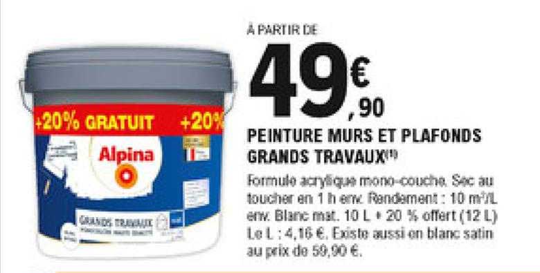 peinture murs et plafonds grands travaux