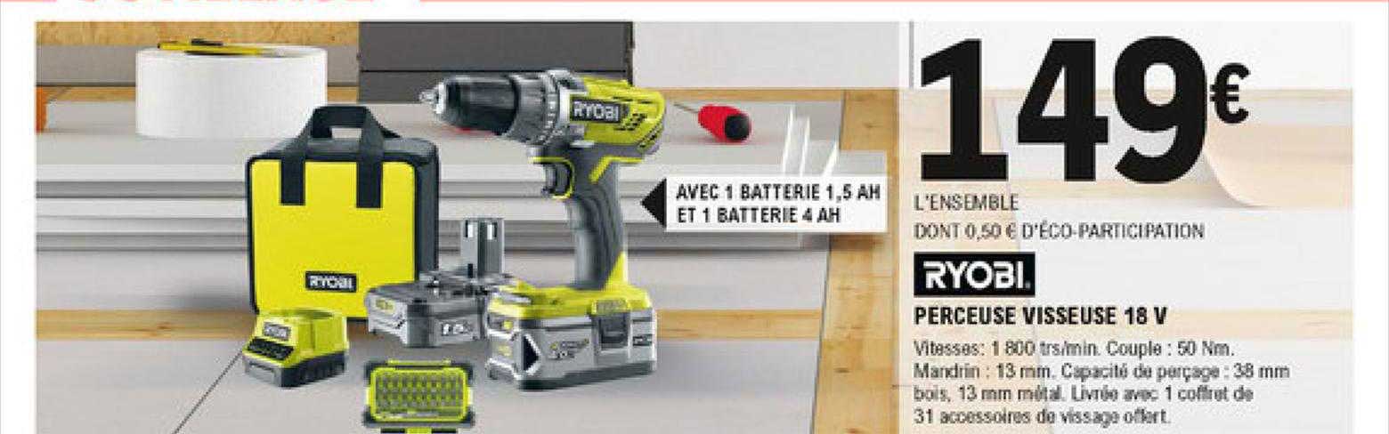 Perceuse Visseuse 18 V Ryobi