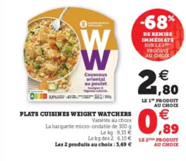 plats cuisinés weight watchers