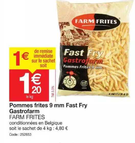 pommes frites 9 mm fast fry gastrofarm farm frites