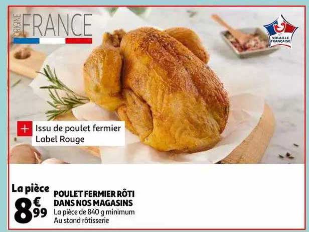 poulet fermier rôti dans nos magasins