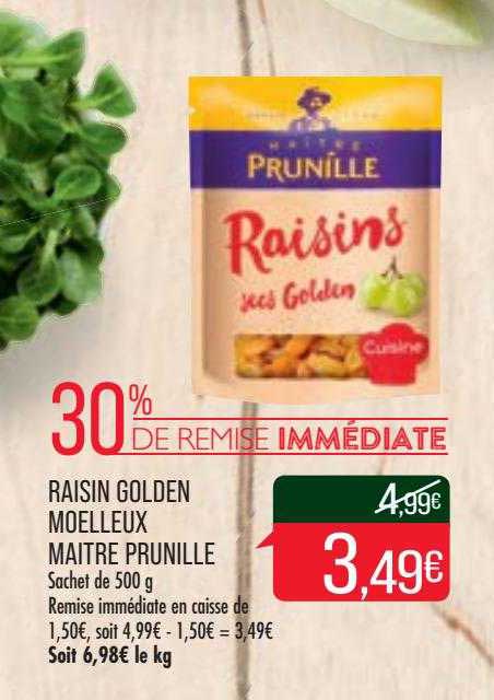 Raisin Golden Moelleux Maître Prunille