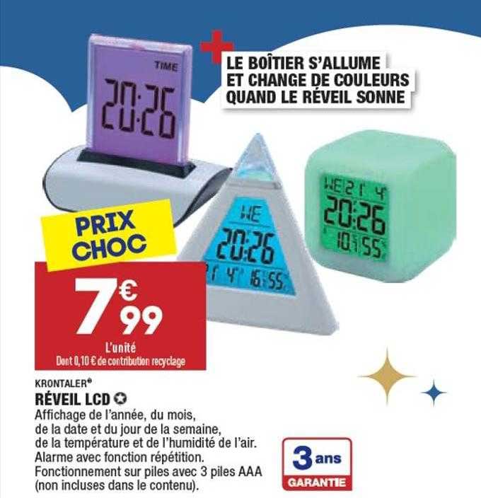 réveil lcd krontaler