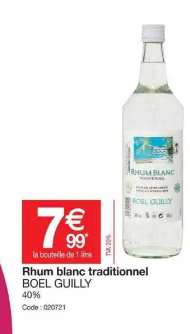 Rhum Blanc Traditionnel Boel Guilly