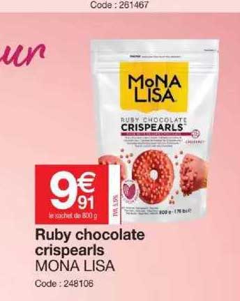 ruby chocolate crispearls mona lisa