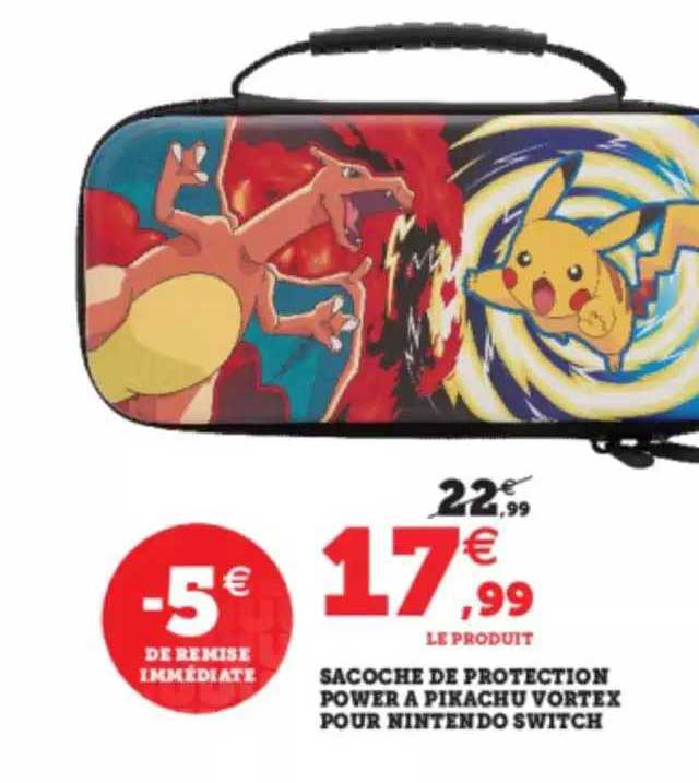 Sacoche De Protection Power à Pikachu Vortex Pour Nintendo Switch