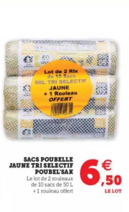 sacs poubelle jaune tri selectif poubel'sak
