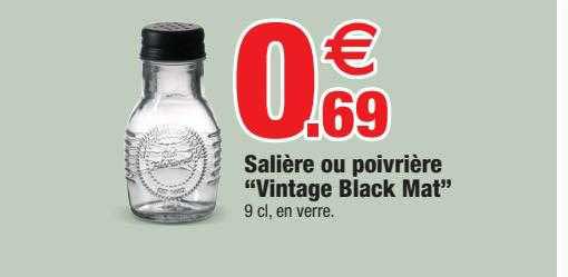 salière ou poivrière "vintage black mat"