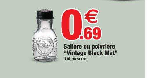 salière ou poivrière "vintage black mat"