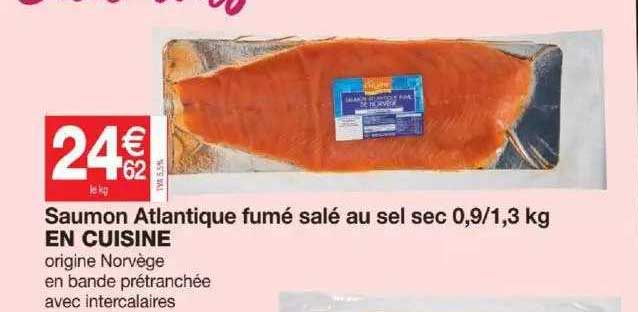 Saumon Atlantique Fumé Salé Au Sel Sec 0,9-1,3 Kg En Cuisine