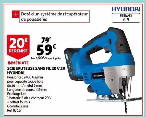 Scie Sauteuse Sans Fil 20 V 2a Hyundai